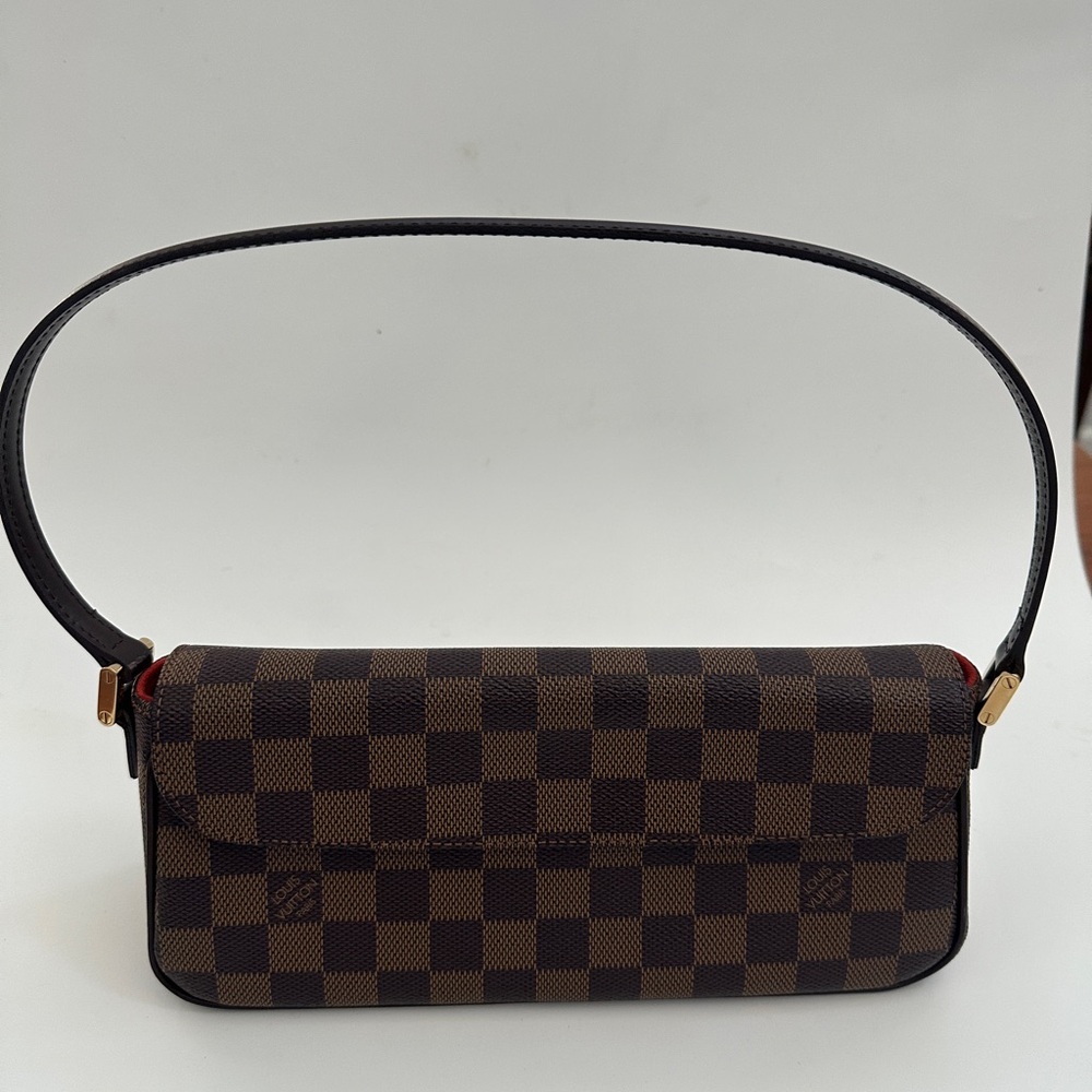 Authentic Louis Vuitton Brown N51289 Damier Ebene Recoleta Shoulder Bag